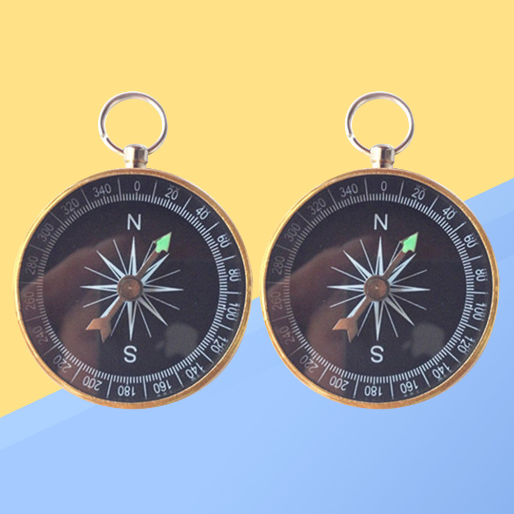 2 Peças Mini Bússola de Metal  - Compass Keychain Mini avaliação e preço