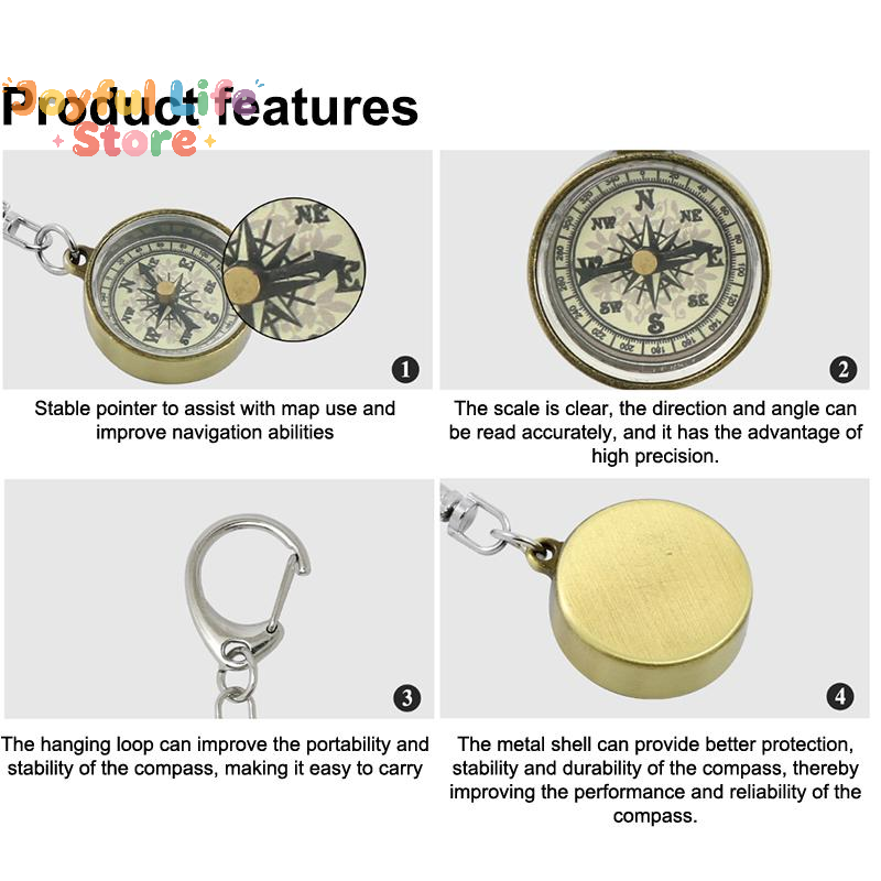 Bússola de Bolso Portátil de L - Compass Keychain Mini avaliação e preço